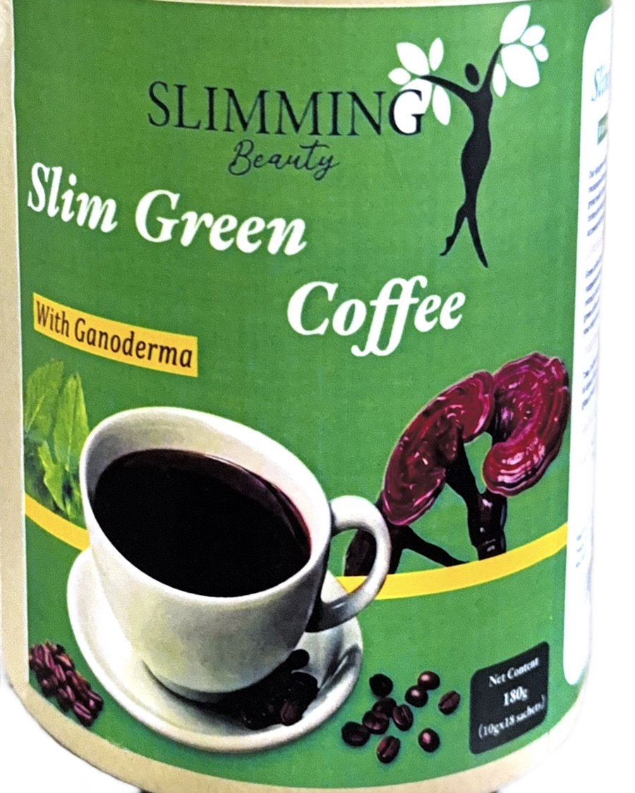 Slim Green Coffee with Ganoderma tub, transparent background