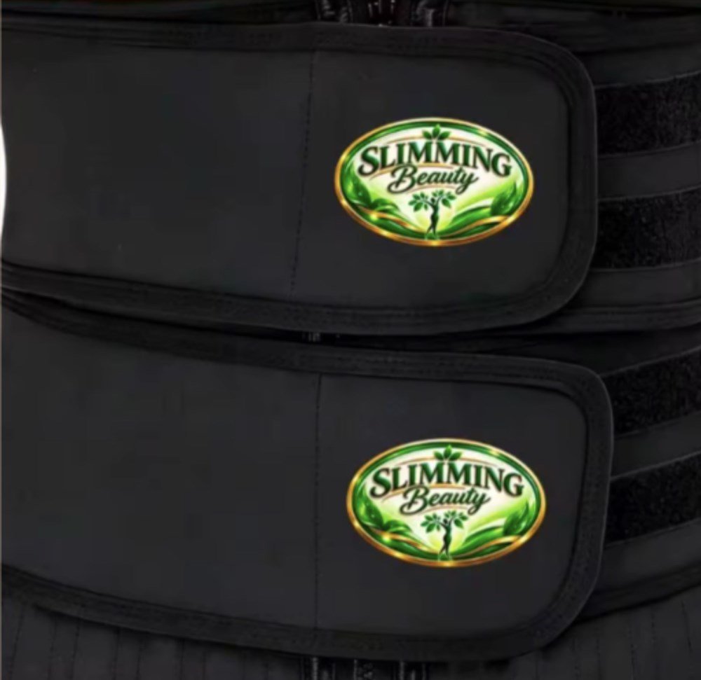 Slimming Beauty Waist Squeezing Belt, two stacked belts with logo
